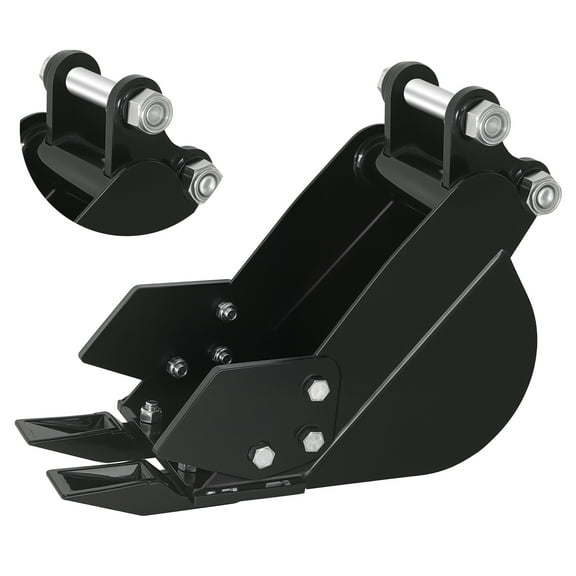 Mini Excavator Bucket 7.87in Excavator Attachments, Narrow Digging Buckets, Hole Diameter 0.98in, Center Wheelbase 3.7in, Bucket Metal Trenching Digger with Metal Teeth