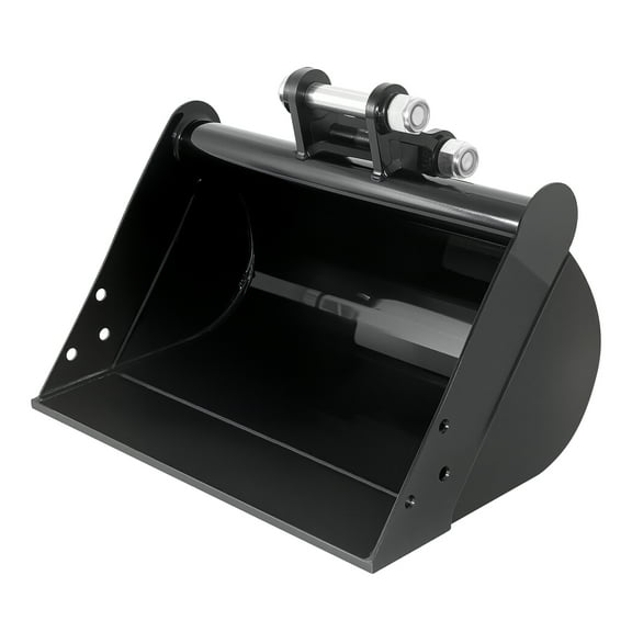 Mini Excavator Bucket Attachments, 19.7in/500mm Plain Bucket Attachment with Pin Shaft, Flat Tooth Backhoe Bucket for Cleaning Drain Pipes, Shaping Landscaping