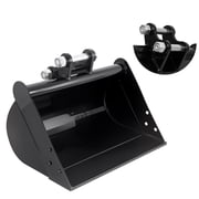 Mini Excavator Bucket Attachments, 20 No Teeth Flat Backhoe Buckets, Digging Bucket Accessories for Loading Sand, Soil, Cleaning Ditch