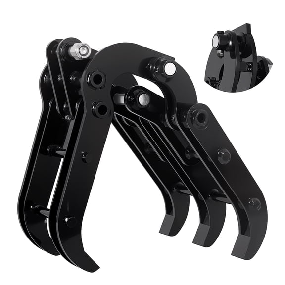 Mini Excavator Grabber Attachment, Wood Grabber Grapple, Machinery Excavator Accessories Metal Gripper for Rock Handling, Log Grabbing, Land Clearing, Piling, Scrap Stacking