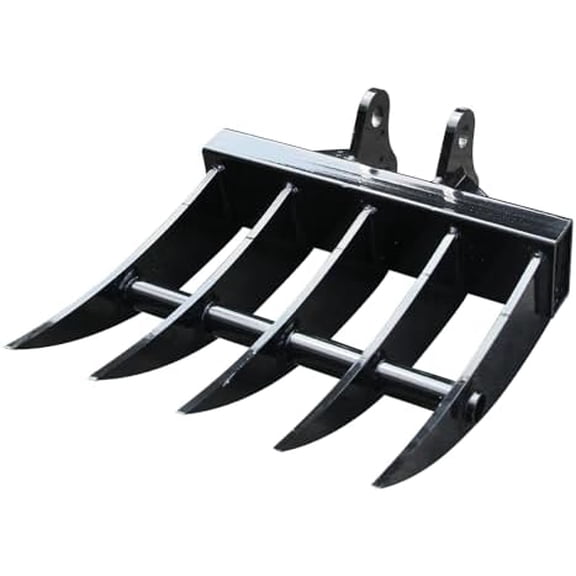 Mini Excavator Rake Attachments Thickened Wide Metal Backhoe Bucket for 1t Five Teeth Compact Excavators, Land Clearing, Debris Removal Soil Spreading Rock Hole Digger Accessory$$Garden &