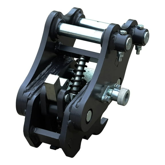 Mini Excavator Semi-automatic Quick Change Hitch, Quick Coupler, USA Spot, Backhoe Attachment, for 1T to 1.8T Excavators, 90MM/3.54in Span, 25MM/0.98in Hole Diameter, 90MM/3.54in Central Wheelbase