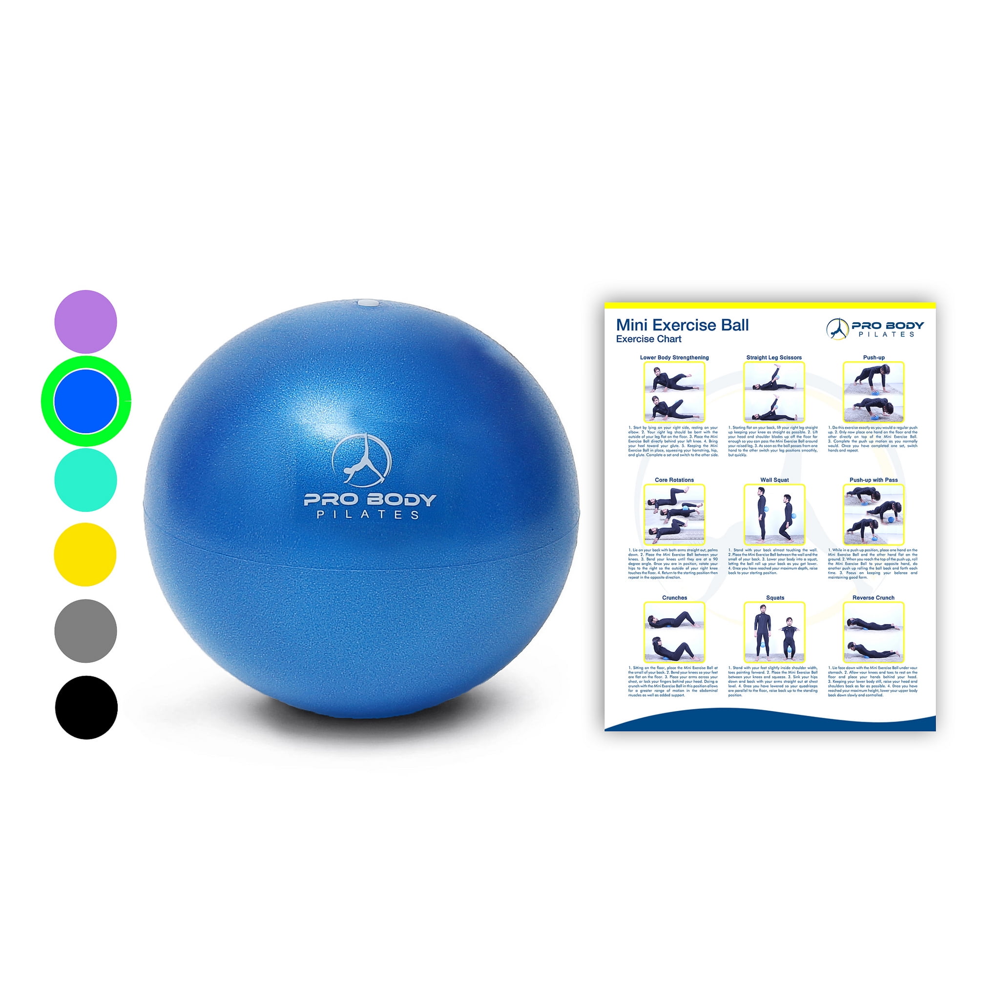 Mini Exercise Ball - 9 Inch Small Bender Ball for Stability, Barre,  Pilates, Yoga, Core Training and Physical Therapy