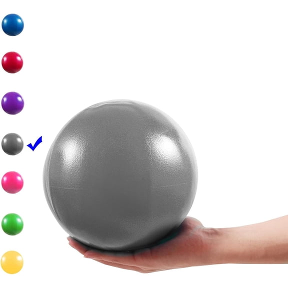Mini Exercise Ball, 9 Inch Small Gym Ball with Inflatable Straw for Yoga, Pilates, Stability, Barre, Physical Therapy, Stretching and Core Training, Improves Balance, Strength