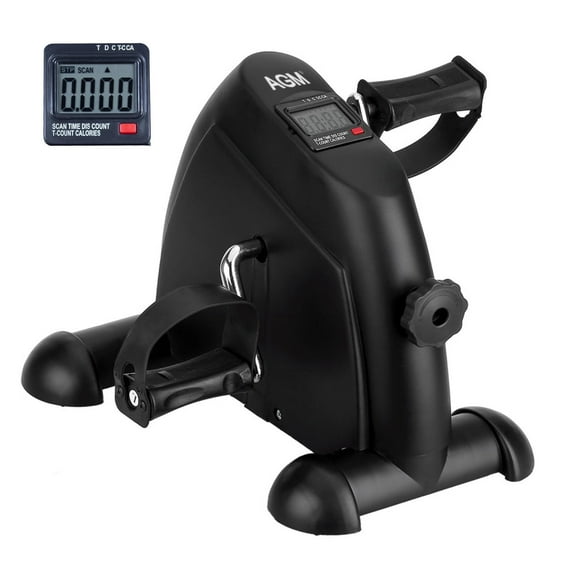 Mini Exercise Bike  AGM Under Desk Bike Pedal Exerciser Foot Cycle Arm &amp; Leg Pedal Exerciser with LCD Screen Displays