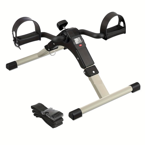 Mini Exercise Bike, Conveniently Foldable Cycle Pedal Exerciser, with LCD Display for Arms And Legs Workout, Adjustable Boost for Home Gym Fitness