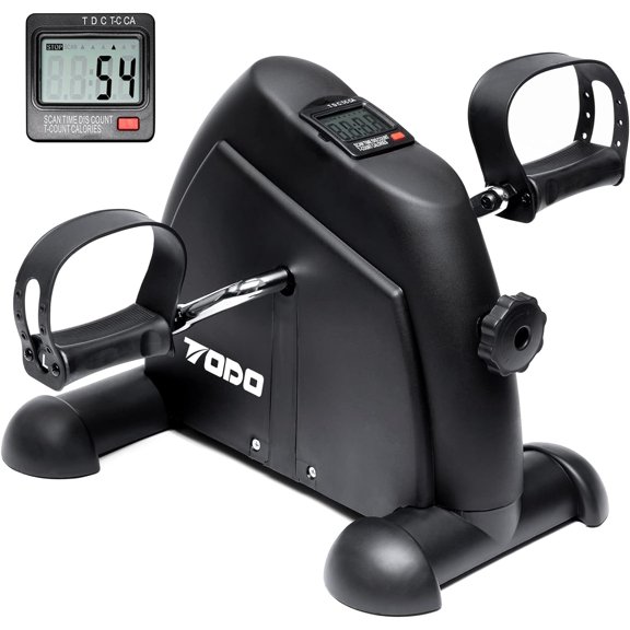 Mini Exercise Bike Pedal Exerciser with LCD Monitor for Leg and Arm Recovery