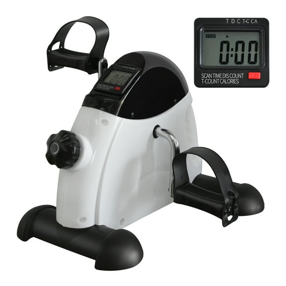 Mini Exercise Bike, Rehabilitation Pedal Exerciser with Electronic Display, Home Fitness Bike for Leg & Arm Training, 120KG Capacity, Instep Strap