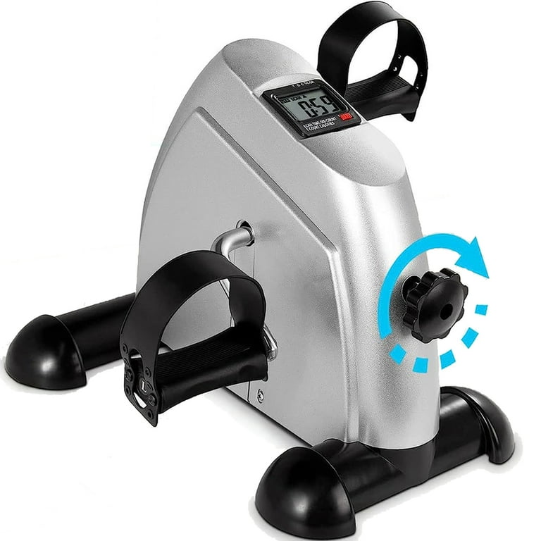 Mini Exercise Bike Under Desk Bike Pedal Exerciser Peddler Exerciser Portable Foot Cycle Arm Leg Peddler Machine with LCD Screen Displays Walmart