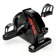 Mini Exercise Bike Under Desk Bike Pedal Exerciser Portable Foot Cycle Arm & Leg Peddler Machine with LCD Screen Displays