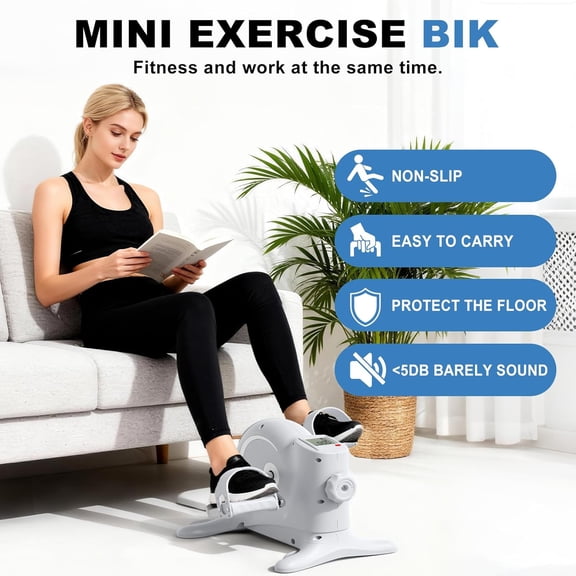 Mini Exercise Bike & Under Desk Elliptical,Under Desk Bike Pedal Exerciser, for Seniors Arms & Legs Workout with LCD Display,Gifts for Women Men