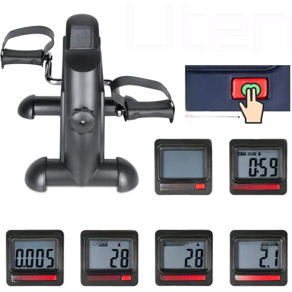 Mini Exercise Bike, Under Desk Pedal Exerciser Arm and Leg Exercise Cycle Bike with LCD Screen Displays (Black)$$Sport & Recreation Other