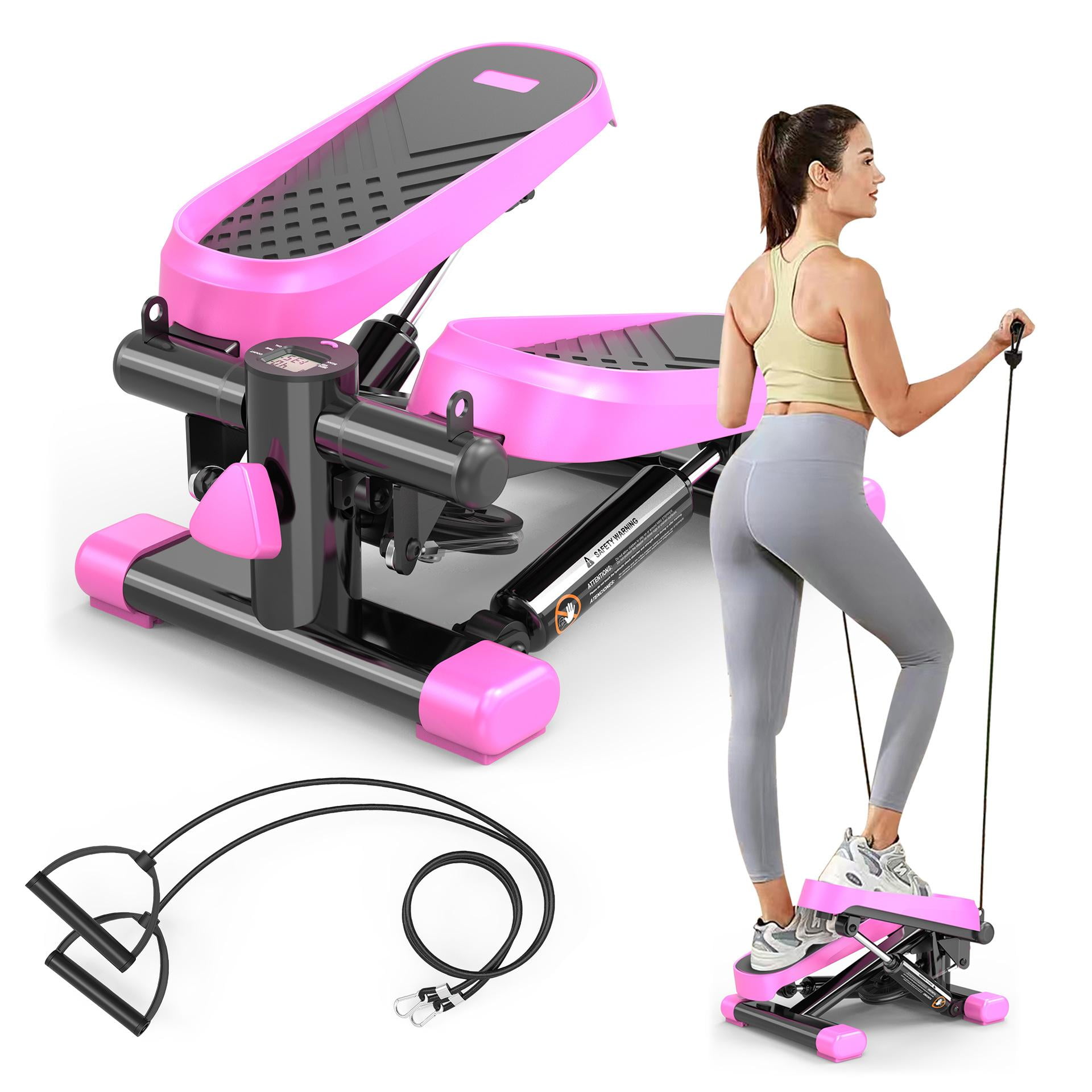 Mini Exercise Stepper with Resistance Bands,330LBS Capacity Hydraulic ...