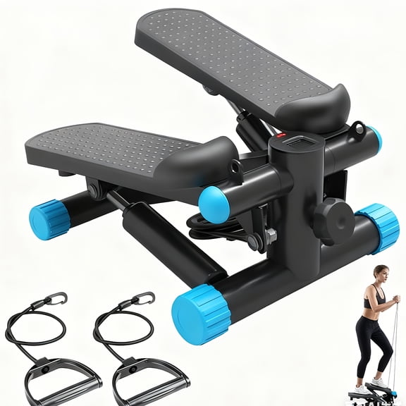 Mini Exercise Stepper with Resistance Bands - Compact Stair Stepper Machine for Home Use, Twist Motion Full Body Workout, 300LBS Capacity Portable Fitness Equipment
