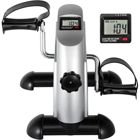 Mini Exercise , Under Desk Pedal Exerciser Foot Cycle Arm & Pedal Exerciser with LCD Screen Displays