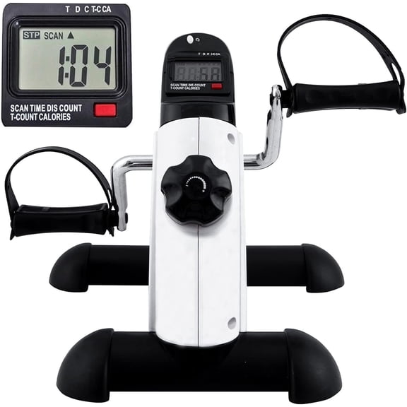 Mini Exercise , Under Desk Pedal Exerciser Portable Foot Cycle Arm & Peddler Machine with LCD Screen Displays