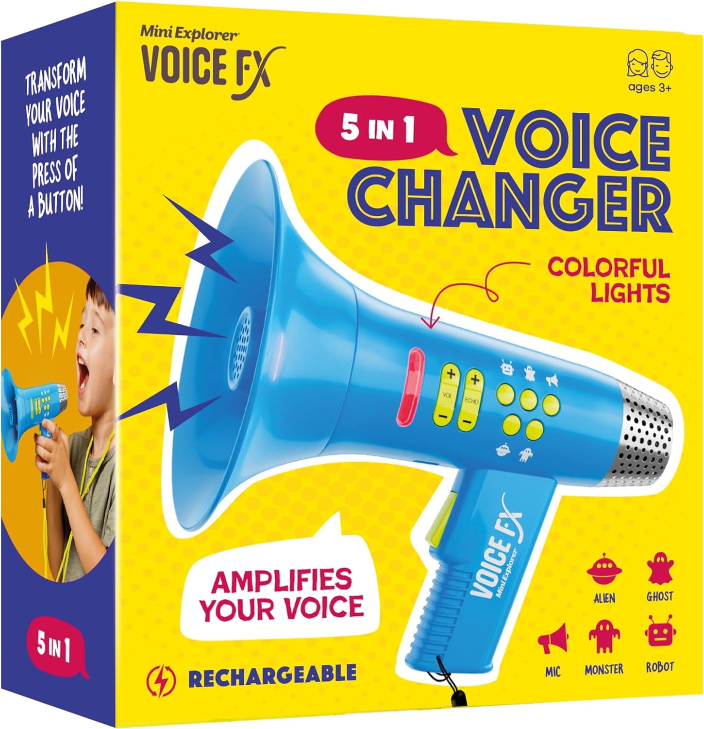 Mini Explorer Blue Voice Changer with Colorful Lights