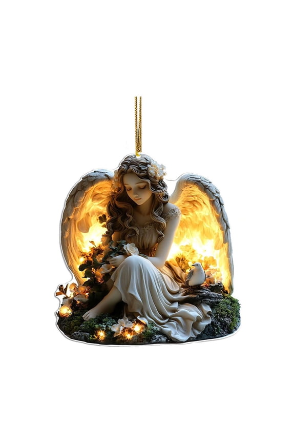 Mini Exquisite Girl - 3.15 Inch Acrylic Fairy Flat Pendant Christmas Tree Decoration for Home Christmas Decor / Gift / Bag Key Chain Hanging Pandent Accessory