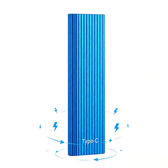 Mini External SSD Portable Solid State Drive, USB 3.1 Gen1 Up to 430MB/s Read, Shockproof Drop Resistant for PC Mac Phone Blue