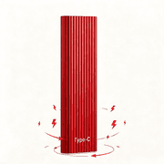 Mini External SSD Portable Solid State Drive, USB 3.1 Gen1 Up to 430MB/s Read, Shockproof Drop Resistant for PC Mac Phone Red