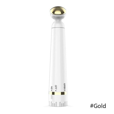 Mini Eye Lips Care Massager Beauty Pen Eye Face Skin Lifting Anti Wrinkle Heating Massage Machine Eye Bags Dark Circles Removal, Golden color