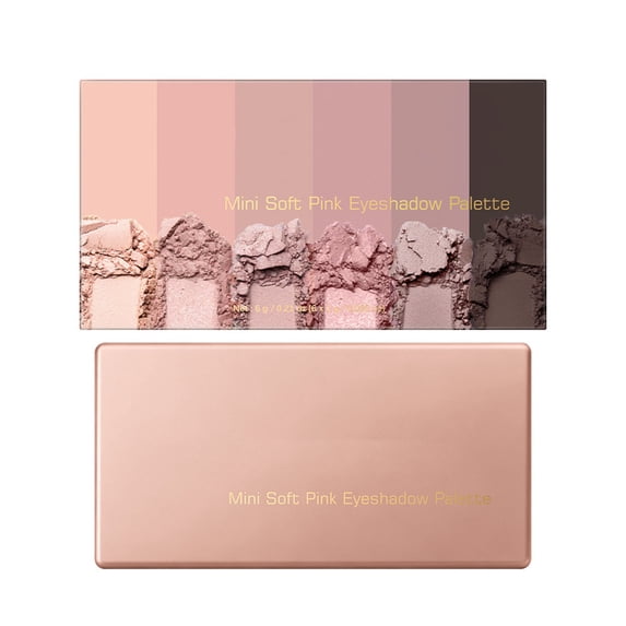 Mini Eyeshadow Palette - 6 Soft Pink Shadows, Multi-Use Matte & Shimmer Finishes, Ultra-Blendable, Rosy Neutral Shades, Travel Makeup with Mirror