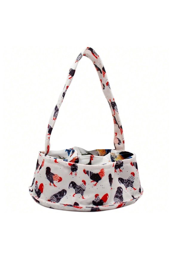 Mini Fabric Egg Bag Canvas With 7 Removable Pouches Portable Foldable Handle Multipurpose Washable Fresh Gathering