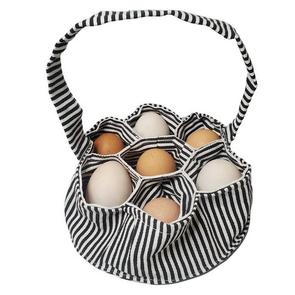 Mini Fabric Egg Basket for Gathering Eggs - 1PCS Collecting with 7 Pouches Chicken, Duck and Quail