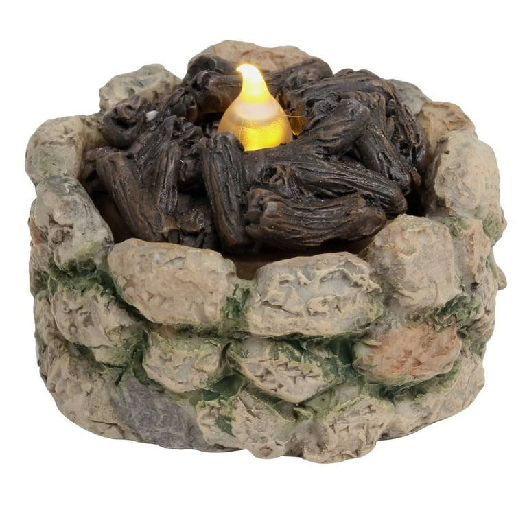 Mini LED Light Up Stone Firepit Fairy Garden Ornament Dollhouse Decor Accessory Mini LED Light Up Stone Firepit Fairy Garden Ornament Dollhouse Decor Accessory