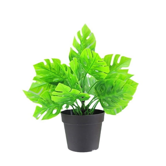Mini Fake Plant Artificial Potted Monstera Plant Decor Bonsai Ornament Faux Monstera with Pot