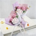 thumbnail image 1 of Mini Fake Rose Bouquet - Light Pink Roses Artificial Flowers, Long-lasting Everlasting Floral Decor, Symbolizing Unfading Companionship & Romance, 1 of 6