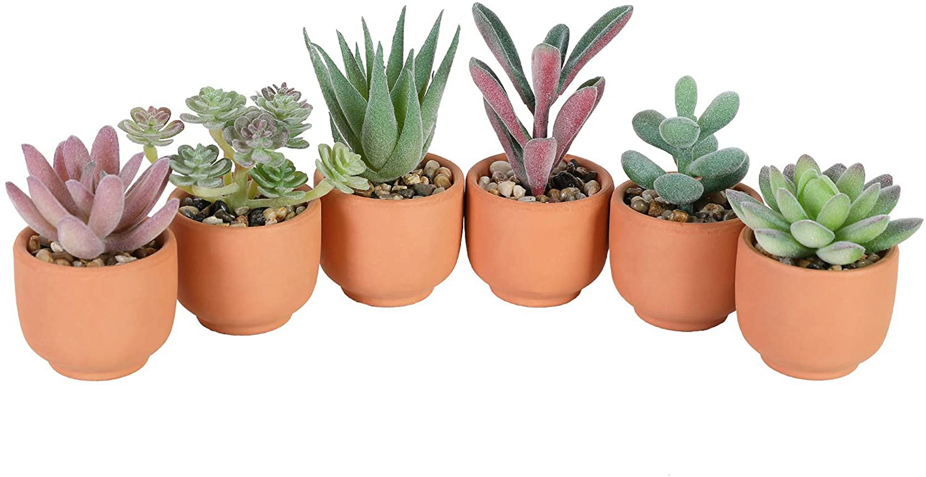 potted succulents Handcrafted Faux Mix Succulents In Bowl 13