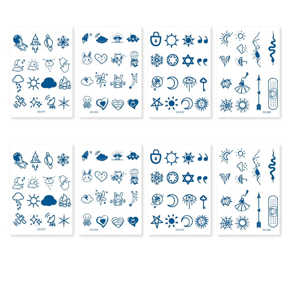 Mini Fake Temporary Finger Tattoo Stickers - Simple, Small Design ...