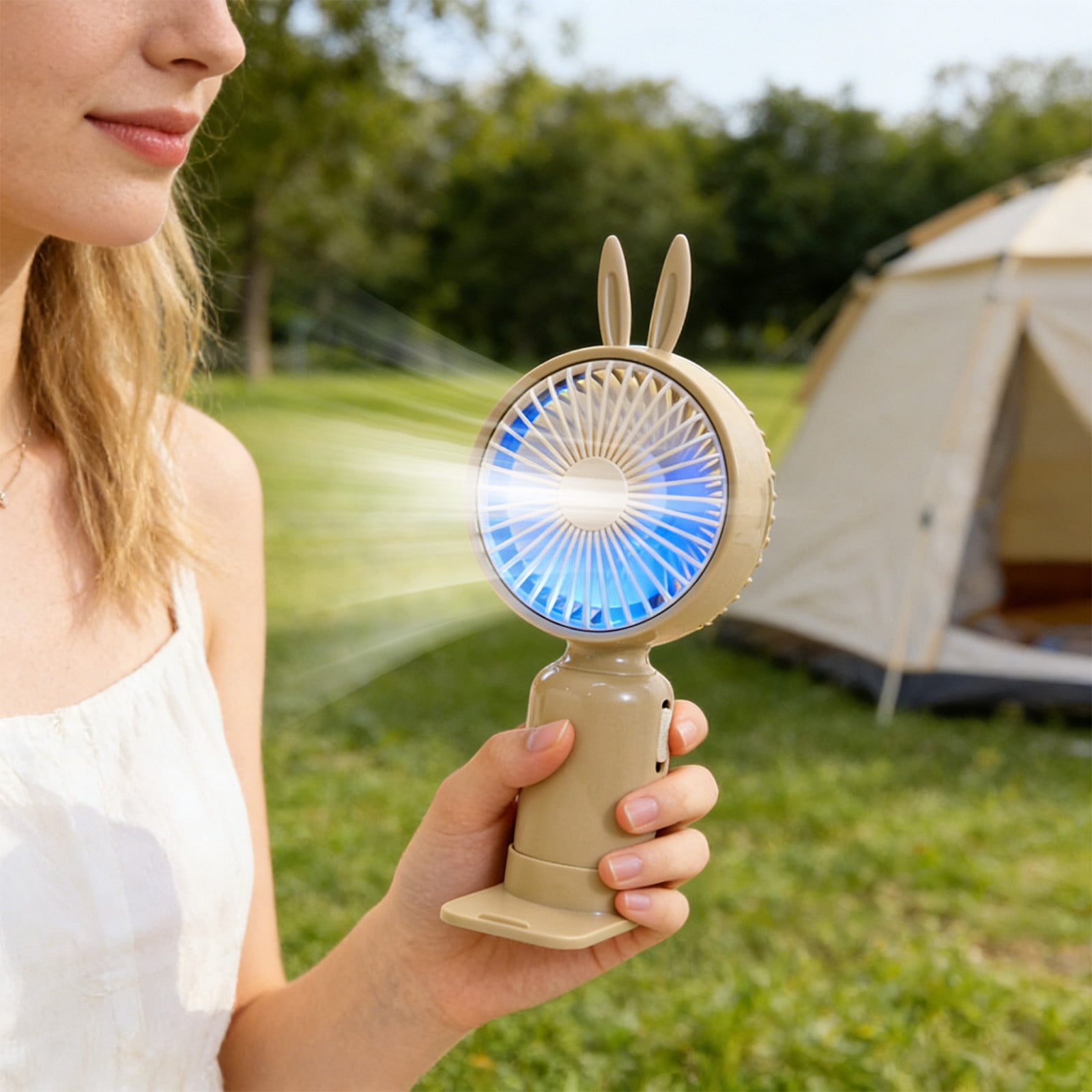 Mini Fan Personal Fans Portable Rechargeable Cooling Fan With Bunny Ear ...