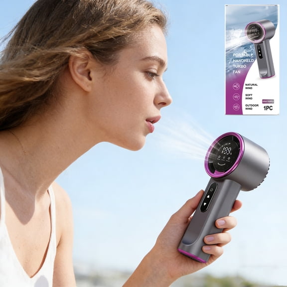 Mini Fan, Purple High-speed Handheld Fan, Fast Charging, Ultra Long and Freely Adjustable with Three Levels of Wind Power, Endurance, Silent and Portable