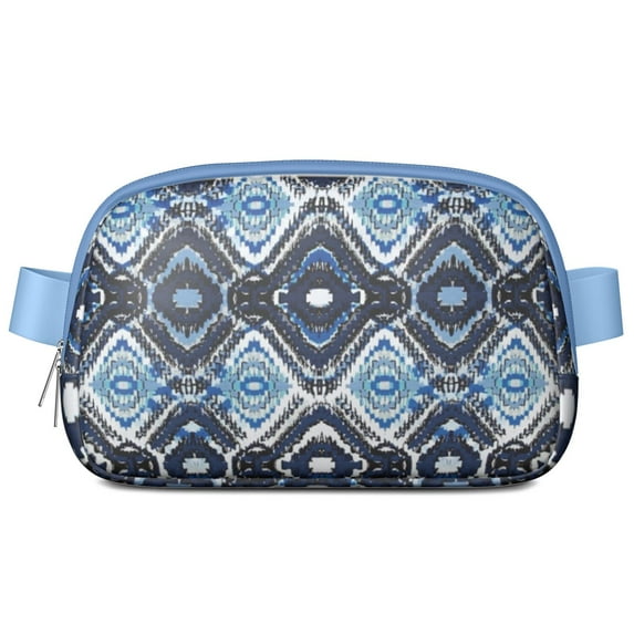 Mini Fanny Pack Abstract Blue Design Belt Bag for Women, Fashionable Waterproof Waist Pack with Adjustable Strap for Workout Running Traveling Hiking Cycling