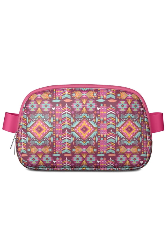 Mini Fanny Pack Aztec Words Aztec Geometric Belt Bag for Women, Fashionable Waterproof Waist Pack with Adjustable Strap for Workout Running Traveling Hiking Cycling