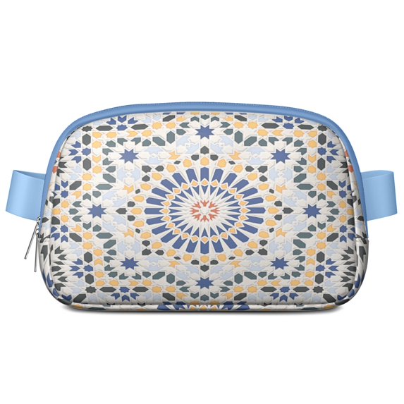 Mini Fanny Pack Contemporary Autumn Blooming Blossom Mandala Belt Bag for Women, Fashionable Waterproof Waist Pack with Adjustable Strap for Workout Running Traveling Hiking Cycling