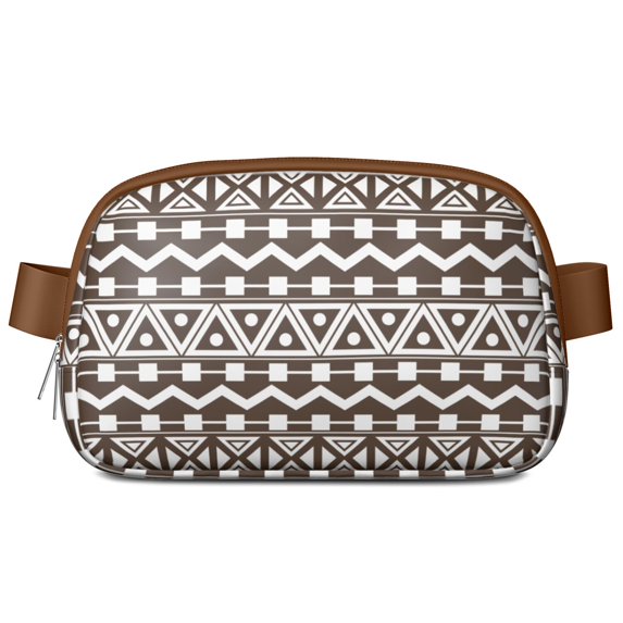 Mini Fanny Pack Geometric Aztec Ethnic Pattern-01 Belt Bag for Women, Fashionable Waterproof Waist Pack with Adjustable Strap for Workout Running Traveling Hiking Cycling