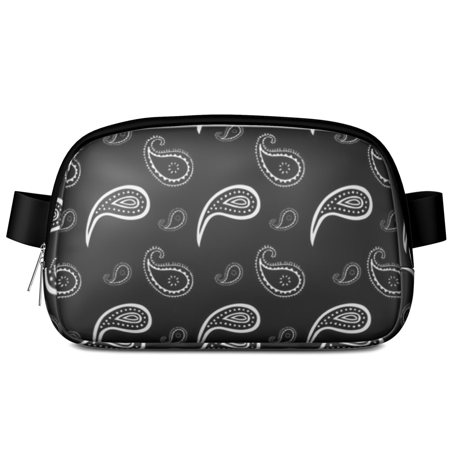Mini Fanny Pack Paisley Black Belt Bag for Women, Fashionable Waterproof Waist Pack with Adjustable Strap for Workout Running Traveling Hiking Cycling