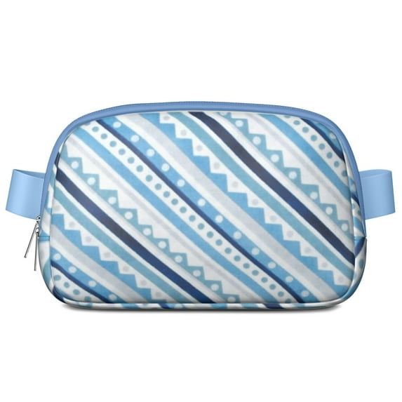 Mini Fanny Pack Snowy Friends Diagonal Stripe-01 Belt Bag for Women, Fashionable Waterproof Waist Pack with Adjustable Strap for Workout Running Traveling Hiking Cycling