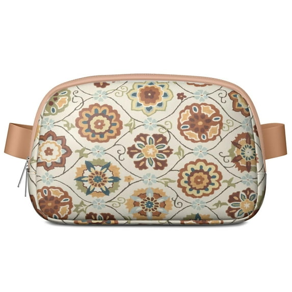 Mini Fanny Pack Vintage Floral Belt Bag for Women, Fashionable Waterproof Waist Pack with Adjustable Strap for Workout Running Traveling Hiking Cycling