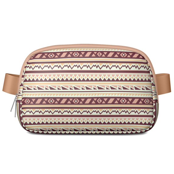 Mini Fanny Pack Vintage Tribal Pattern Belt Bag for Women, Fashionable Waterproof Waist Pack with Adjustable Strap for Workout Running Traveling Hiking Cycling