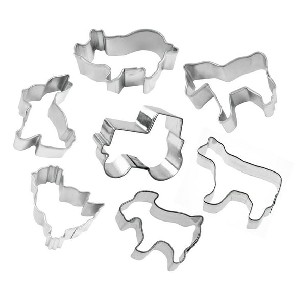 Mini Farm 7 Piece Cookie Cutter Set - Mini Goat, Mini Chick, Mini Pig, Mini Horse, Mini Tractor Cookie Cutters - The Cookie Cutter Shop - Tin Plate Steel