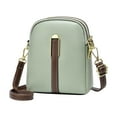 thumbnail image 1 of ​Mini Faux Leather Crossbody Bag, Lightweight Slim Mini Phone Carrier Saddle Phone Purse Soft Textured Shoulder Strap Compact Daily for Women (Green), 1 of 2