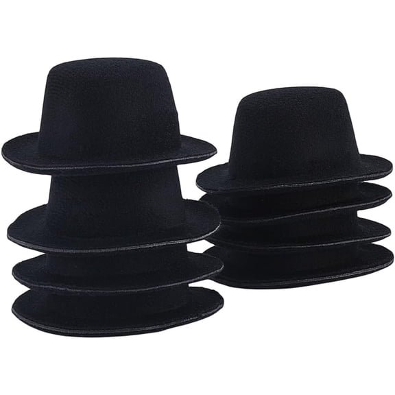 Mini Felt Top Hats Miniature Formal Party Hats Mini Felt Hat Magician Caps for Your Snowman DIY Craft Projects Hair