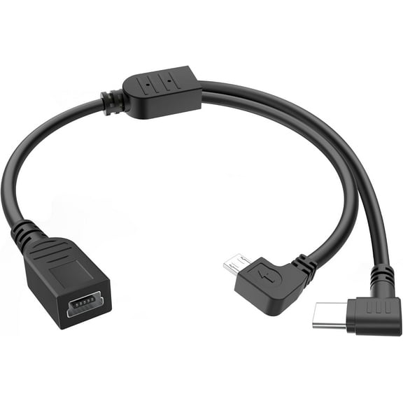 Mini Female USB to Micro/Type C Male USB Split Adapter Cable,USB Charging Cable,Compatible for Garmin Nuvi GPS, dash cam, rearview mirror cam, backup camera etc