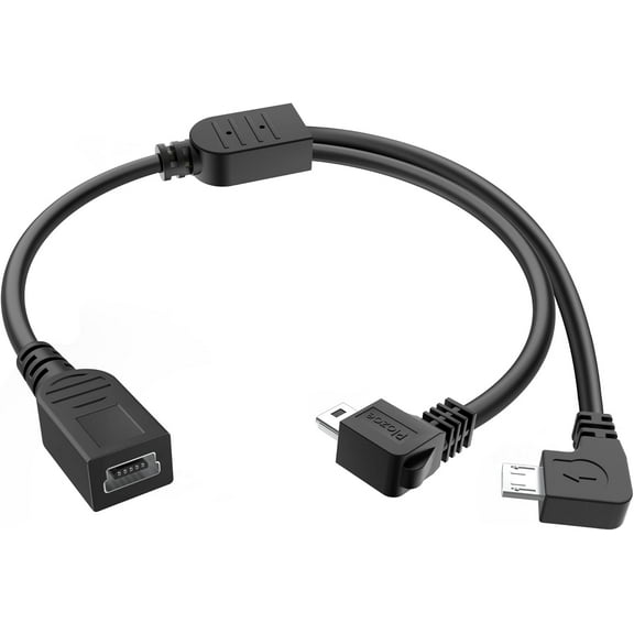 Mini Female USB to Mini/Micro Male USB Split Adapter Cable,USB Charging Cable,Compatible for Garmin Nuvi GPS, Dash cam, Rearview Mirror cam, Backup Camera etc(Mini Male USB to Mini/Micro Male USB)