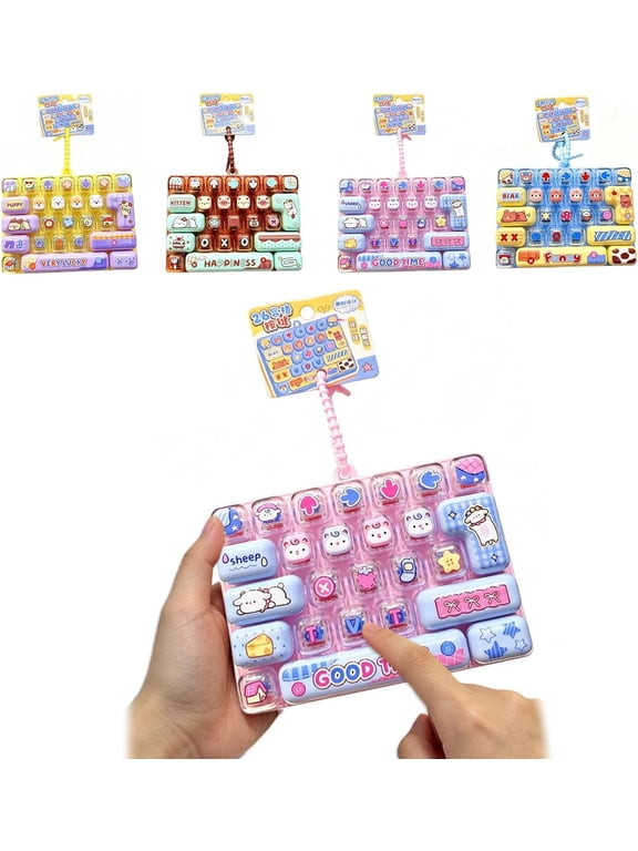 Mini Fidget Keyboard, 26-Key Keyboard Fidget Toy, Keyboard Fidget Keychain, Clicky, Creamy & Silent Stress Relief Gift, Quiet Fidgets Toys For Adults