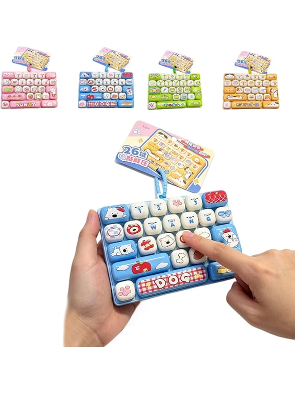 Mini Fidget Keyboard, 26-Key Tactile Keyboard Keychain With Low-Noise Clicks, Portable Stress Relief Accessory for Work, Study, Travel, Adults And Teens